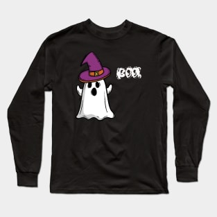 Boo Witch Hat Ghost Long Sleeve T-Shirt